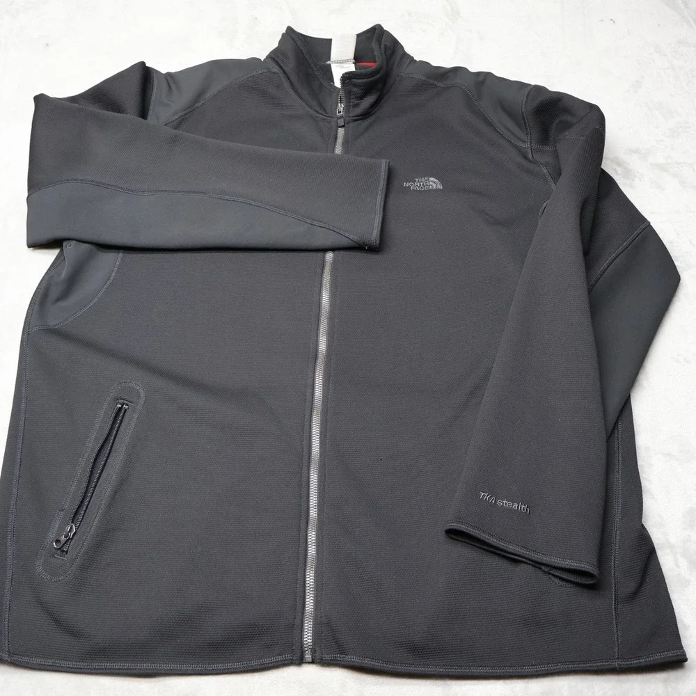 The North Face Fleece Jacket Mens XXL Grey TKA Stealth Full Zip Performance Top